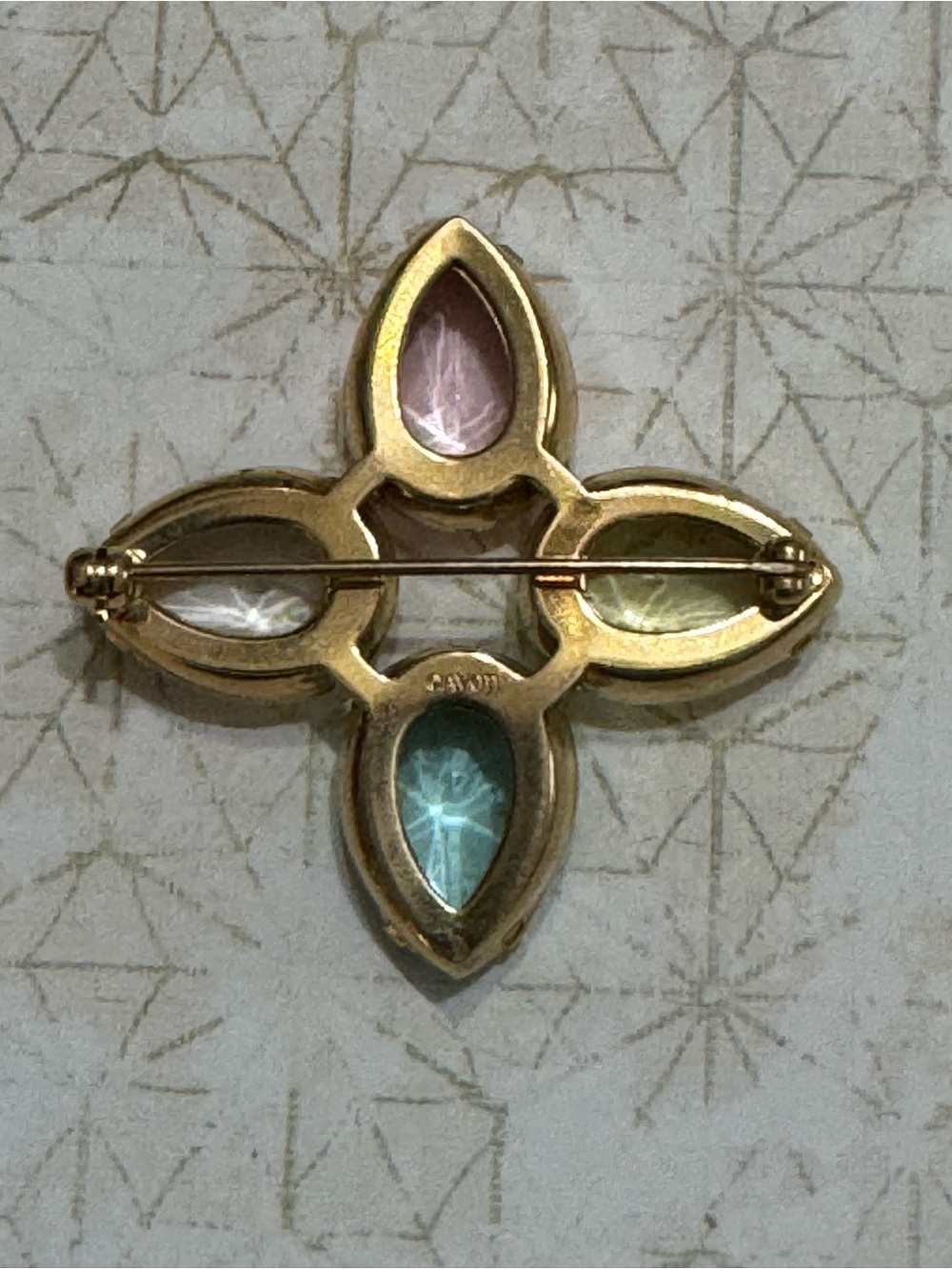VINTAGE AVON PASTEL RHINESTONES BROOCH - Picture 2 of 6